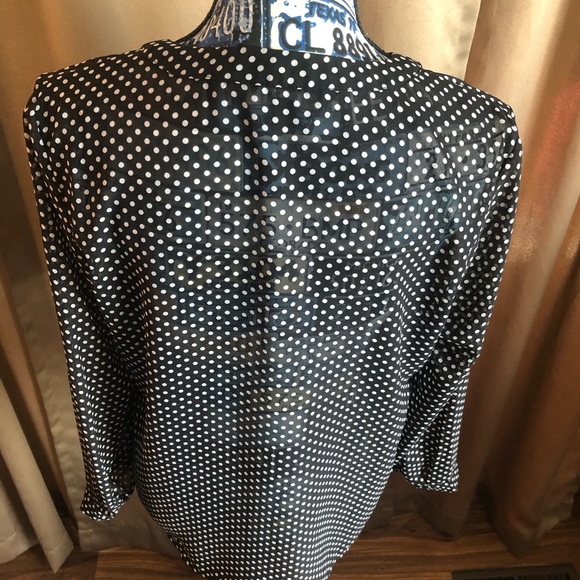 Sandro Studio Sheer Polka Dot Blouse - Picture 9 of 13